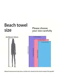 1pc Ultra-Fine Microfiber Beach Towel - Quick Drying, Lightweight And Compact, With Vibrant Pink And White Striped Design, Suitable For Swimming Pool, Spa, Camping And Summer Vacation, Beach - Multicolor - View 8