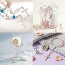 10pcs/Set Baptism Gift Set: Faux Crystal Bracelet With Cross Pendant, Birthday Party And Commemorative Gift Set, Suitable For Baptism And Wedding Parties, Women's Baptism Gift, Birthday Party Gift, Wedding Party Gift, Bridal Shower Gift, Anniversary Party Gift, Suitable For Mothers, Couples, Best Friends, Daily Wear, And Mother's Day Gift. - Multicolor - View 2
