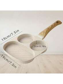 1pc 3-In-1 Non-Stick Breakfast Pan, Suitable For Frying Eggs, Burgers, Pancakes, Steaks, Essential For Modern Kitchen, Durable Cookware - Multicolor - View 6