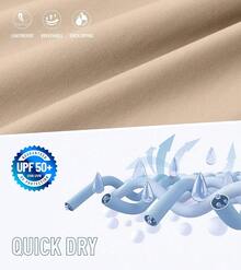 Men's Swim Trunks Quick Dry Board Shorts With Zipper Pockets Beach Shorts Bathing Suits Men - No Mesh Liner - 卡其色 - 查看 5