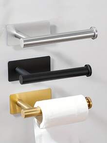 无需钻孔的壁挂式纸巾架 - 拉丝不锈钢卷纸整理器，节省空间，适用于浴室，易于安装，现代卫生纸架。 - 彩色 - 查看 2
