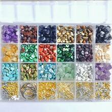 Natural Stone Beads Kit, Mix Colors Asymmetrical Natural Stone Beads Kit For Jewelry Making, DIY Bracelet Necklace Earrings Crafts, Friendship Gifts Decorative Accessories. - Natural Stone Set - View 10