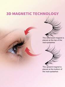 MAGEFY 3 Pairs Magnetic False Eyelashes Set With Magnetic Clips, Mixed Styles, No Glue Needed, Reusable Natural Looking Faux Mink Lashes, Suitable For Daily Wear, Waterproof, Cartoon Style, Elongated Outer Corner Design To Enlarge Eyes, Thin And Long, Ideal For Travel, Beach Vacation, Camping, And As A Gift For Women - Mi tự nhiên - Xem 5