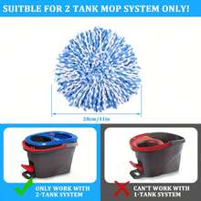 2/3/6个装超细纤维拖把替换头，替换拖把垫，可水洗替换拖把布，兼容RinseClean双槽系统，除尘拖把头，干湿两用，易于清洁，清洁用品，返校必备 - 多色 - 查看 3