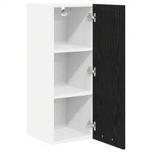 vidaXL Armoire suspendue 2 pcs Chêne noir et Blanc 30 x 31 x 80 cm - Noir - Voir 5