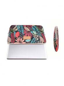 1pc LISEN Black Leaf Pattern Shock-Proof & Water-Resistant Laptop Sleeve, Fits T495/X390/X395/X1 Carbon 2023/S2 Yoga, HP Pavilion 14/ProBook 430-445, Air/Pro 11.6-16", MateBook 11-16" - Multicolor - View 4