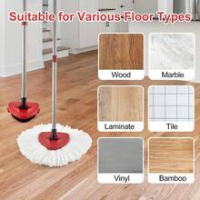 O-Cedar EasyWring Replaceable Mop Head Set - Washable & Durable, 5 Heads & 2 Handles, Ideal For Home & Office Floors - 2個拖把頭,1個底座,1個刷子和1個手柄 - 查看 9