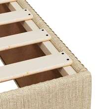 vidaXL Bettgestell ohne Matratze, cremefarben, 100 x 200 cm, Stoff - Beige - Übersicht 7
