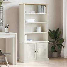 vidaXL VIGO Bücherregal Weiß 85x35x170 cm Massives Kiefernholz - Weiss - Übersicht 1