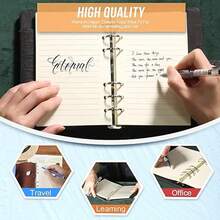1-10Pcs A5/A6/A7Refill Paper, 45Sheets Each Of Pack No-Bleed Sheets, Pre-Punched – Fits 6-Ring Binders For Office, School & Teachers,Double-Sided With No Bleed-Through