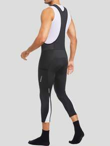 LEOPATRIX Mallas de ciclismo para hombres, pantalones de ciclismo 3/4 con acolchado 4D, mallas de ciclismo para hombres - Negro - Ver 3