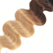 1/3束巴西雷米真人发束，波浪卷发，未经加工的处女发，黑色/4/27渐变金棕色（#1B/4/27），波浪卷发，双层缝制，长款蓬松接发，女士适用 - SNatural/4/27 - 查看 9