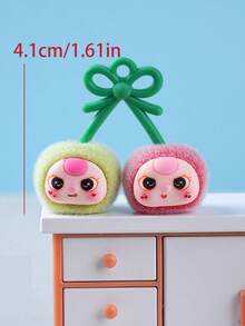 1个植绒双樱桃树脂DIY手工可爱创意饰品钥匙扣吊坠，水果幸运系列，生日、情人节、圣诞节、节日礼物，表面材质ABS（硬质），无植绒 - 彩色 - 查看 8