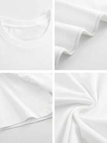 ワンピースメンズ半袖Tシャツ、ポリエステル生地、ワイングラス柄プリント、レギュラーフィット、スタイリッシュカジュアルラウンドネックトップス、春夏アウトドアメンズウェア - ホワイト - チェックする 3