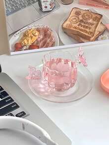 Bộ 1 tách trà và đĩa lót hình bướm 3D màu hồng, bộ tách trà và đĩa lót hình bướm nữ tính dùng cho tiệc trà chiều, bộ tách cà phê latte kiểu Ins-Style, thích hợp cho các cửa hàng tráng miệng, quán cà phê, nhà hàng, phòng khách. - Nhiều màu - Xem 4