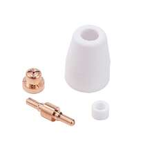 32个等离子切割喷嘴，易于安装，使用寿命长，适用于等离子切割机的配件，40A PT31电极和喷嘴，用于工业金属加工 - 彩色 - 查看 7