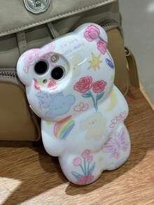 1个3D卡通可爱小熊和小猪图案保护壳，兼容 15 Pro Max、16 Pro、14、13、11、12，防震且高品质，是送给亲戚、朋友、家人、情人节的绝佳礼物。 - 白色 - 查看 4