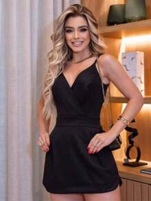 Cruzado  Assimétrico    Férias    MACAQUINHO FEMENINHO ALFATARIA COLECCION NOVA SUPER CONFORTABLE - Preto - Visão 3