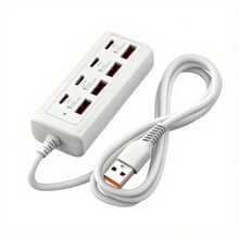 Fast Charging Multi-Port Power Strip Charger 8-Port USB Hub With 4 USB Type-C 25W Fast Charging Ports High-Speed Multi-Port Charger For 5V USB Devices Including Computers Laptops Tablets And More Spring Gift - Multicolor - View 6