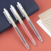 3pcs/Set Neutral Pens, Black Ink, Suitable For Students And Office Use