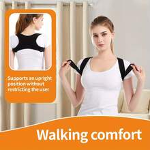 Unisex Adjustable Posture Orthotics Back Support Strap - Grade Waist Support Strap With Adjustable Shoulder Strap And Thickened Gasket, Breathable Anti-Slip Design For Lower Back, Spine, Men And Women (Sitting, Standing, Traveling), Female Posture Orthotics, Back Posture Orthotics, Back Support Straps, Back Corrections, Men's Back Posture Orthotics, Men's Back Support Straps, Shoulder Posture Orthotics, Back Support Orthotics, Posture Corrections Back Supports, Women's Back Posture Orthotics, Women's Back Support Straps, Spinal Orthotics, Posture Orthotics, Hunchback Orthotics, Shoulder Orthotics, Men's Back Orthotics, Women's Posture Correction Back Support, Men's Posture Correction, Back Stretcher, Men's Shoulder Posture Correction, Women's Shoulder Support Strap - 黑色 - 查看 1