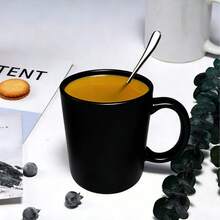 Multifunctional 11oz Ceramic Mug- Suitable Coffee, Tea, Milk, Etc.- Valentine's Day, Easter, Birthdays, And Office Decoration, Romantic Valentines Day Present For Her Him, Birthday Anniversary Christmas Gift For Boyfriend Girlfriend Husband Wife Fiance, 11 Oz Ceramic Tea Cup - 黑色3 - 查看 3