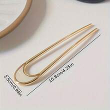 Two Metal Hairpins With Shell Paper Clips, U-Shaped Alloy Bun Tools For Effortless Hair Styling. - 彩色 - 查看 6
