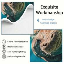 超柔软大号海牛印花沙滩巾 - 吸水性强，不沾沙，适合泳池、浴室和旅行 - 彩色 - 查看 6