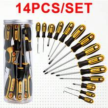 14pieces Premium Magnetic Screwdriver Set Cross-Head Flat Heads Precision - Multicolor - View 12