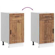 vidaXL Armário de cozinha Porto vieux bois bois d'ingénierie - Castanho - Ver 8