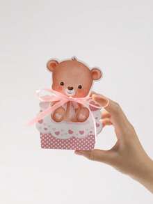 12 pièces Boîtes cadeaux en forme d'ours en peluche, boîtes d'emballage en papier avec motif d'ours mignon pour bonbons et chocolats, convient pour les cadeaux de baby shower, boîtes cadeaux pour fête d'anniversaire sur le thème de l'ours, cadeaux de mariage, décoration de fête de révélation de genre, décoration de fête d'ours en peluche, décoration de table, fournitures pour fête d'anniversaire d'ours, remise des diplômes, rentrée scolaire et autres occasions. - ours - Voir 11