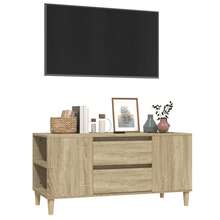 vidaXL Meuble TV Chêne sonoma 102x44,5x50 cm Bois d'ingénierie - Castanho - Ver 4