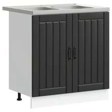 vidaXL Armario de cocina con almacenamiento Lucca Noir 80 x 46 x 81,5 cm - Negro - Ver 2