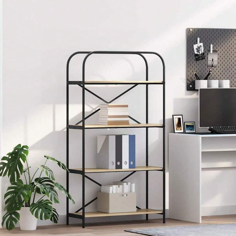 vidaXL Regal, Sonoma-Eiche, 80 x 30 x 146 cm, Holzwerkstoff - Braun - Übersicht 1