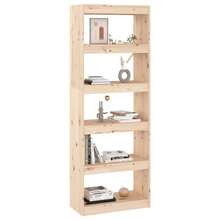 vidaXL Biblioteca/separador de piezas 60x30x167,5 cm pin macizo - Marrón - Ver 7