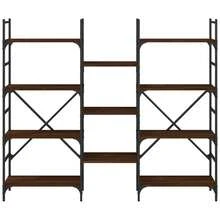 vidaXL Biblioteca chêne marrón 160x28,5x136,5 cm ingeniería de la madera - Marrón - Ver 5