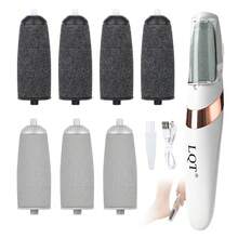 LQT Electric Callus Remover - USB Rechargeable - Painless Callus Removal, Detachable Grinding Head, USB Rechargeable Battery, Unisex, Professional Foot Care Tool (White/Pink) - White - View 12