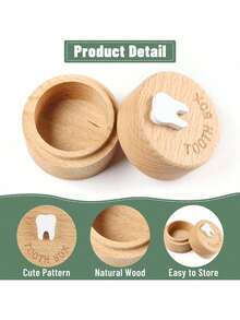 Exquisite Wooden Tooth Fairy Box - Can Store Teeth And Hair, Ideal Birth Commemoration And Newborn Gift - Baby Teeth Box - View 3