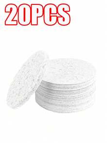 20pcs/10pcs/1pc Compressed Natural Cellulose Fiber Round Facial Cleansing Sponges, For Cleaning, Exfoliating And Makeup Removal - Yellow - View 13