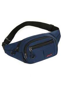 Unisex Casual Waterproof Waist Bag, Lightweight Nylon Material, Adjustable Shoulder Strap, Zipper Closure, Polyester Lining, Hand Wash Recommended, Large Capacity, Suitable For Business, Sports And Vacation Occasions