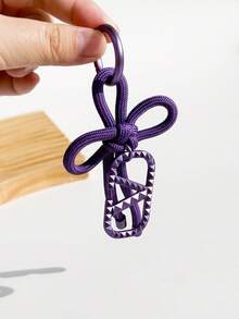 Valentino Black Handheld Makeup Bag/Pink Velvet & Canvas Tote Bag/Heart-Shaped Magnetic Closure Mirror - Purple Chinese Knot - View 4