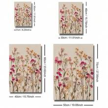1 szt. Oprawiony/nieoprawiony plakat na płótnie z motywem kwiatowym w stylu boho, pastelowy różowy bukiet dzikich kwiatów, wydruk ścienny, odpowiedni do mieszkania, salonu, sypialni, nowoczesnego wystroju domu, stylu wiejskiego - Wielokolorowe - Zobacz 7