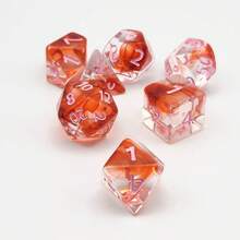 7颗装优质透明红色多面骰子套装，适用于角色扮演游戏和桌面游戏，D&D骰子，是感恩节/圣诞节/情人节的绝佳礼物，也可用作圣诞装饰品。