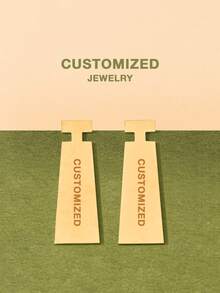 [Tuyển chọn quà tặng Ngày Valentine] Khuyên tai cá nhân hóa, Khuyên tai khắc chữ theo yêu cầu, Khuyên tai hình học, Khuyên tai mặt dây chuyền móc cỡ lớn, Quà tặng Ngày Valentine, Trang sức thép không gỉ mạ vàng 18K, Thiết kế theo yêu cầu, Hộp quà tặng (Bao gồm hộp quà sang trọng, có thể dùng làm quà tặng trực tiếp) - Mẫu đã chọn - 2 - Xem 3