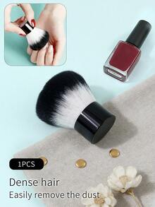 1pc Manicure Tool Dust Brush Manicure Brush Nail Brush Nail Dust Brush Mushroom Head Brush Makeup Brush Loose Powder Blush Brush - Black - View 3