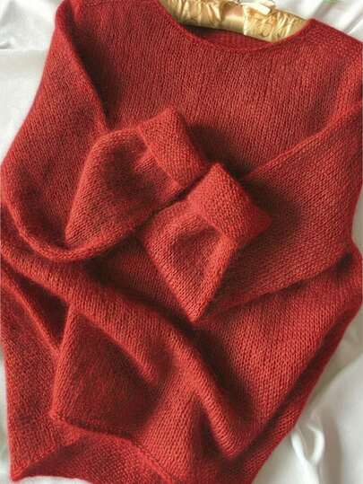 New Women's Round Neck Solid Color Drop Shoulder Long Sleeve Casual Elegant Elegant Daily Commute Outdoor Back To School Christmas Knit Pullover Sweater