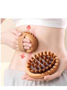 Body Anti-Cellulite Massage Brush, Soothing Wooden Essential Oil SPA Cushion Massage Comb, Scalp Massage Brush, Body Massage Tool, Fitness Accessories - Brown - View 1