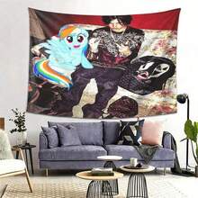 Sematary Tapestry - Gothic Punk Wall Hanging Decor With Rocker Design, Poster For Living Room, Bedroom, Office - Easy Hang No Electricity Needed, Room Decoration, Edgy Artwork, Durable Fabric, Unique Artwork, Alternative Style Lovers - 1PC - 查看 2