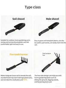 1pc Best-Selling Gardening Hand Tool Set | Wide Trowel/Narrow Trowel/Rake | Durable High-Manganese Steel | Ergonomic Non-Slip Comfortable Handle | Essential For Potted Plant Care And Indoor Gardening Maintenance | Perfect Gift For Gardening Enthusiasts | Designed For Outdoor Activities Including Treasure Hunting, Beach Strolling, Camping And Travel Adventure | Suitable For Indoor And Outdoor Use - Multicolor - View 10