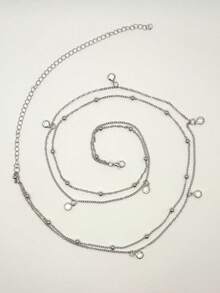 Dây đeo eo nhiều lớp đính hạt lấp lánh màu bạc và vàng, dây đeo bụng pha lê, thắt lưng bikini đính đá có thể điều chỉnh, trang trí bụng, phụ kiện dự tiệc bãi biển mùa hè, phù hợp cho phụ nữ và bé gái. - Dây thắt lưng tua rua hình giọt nước - Xem 9